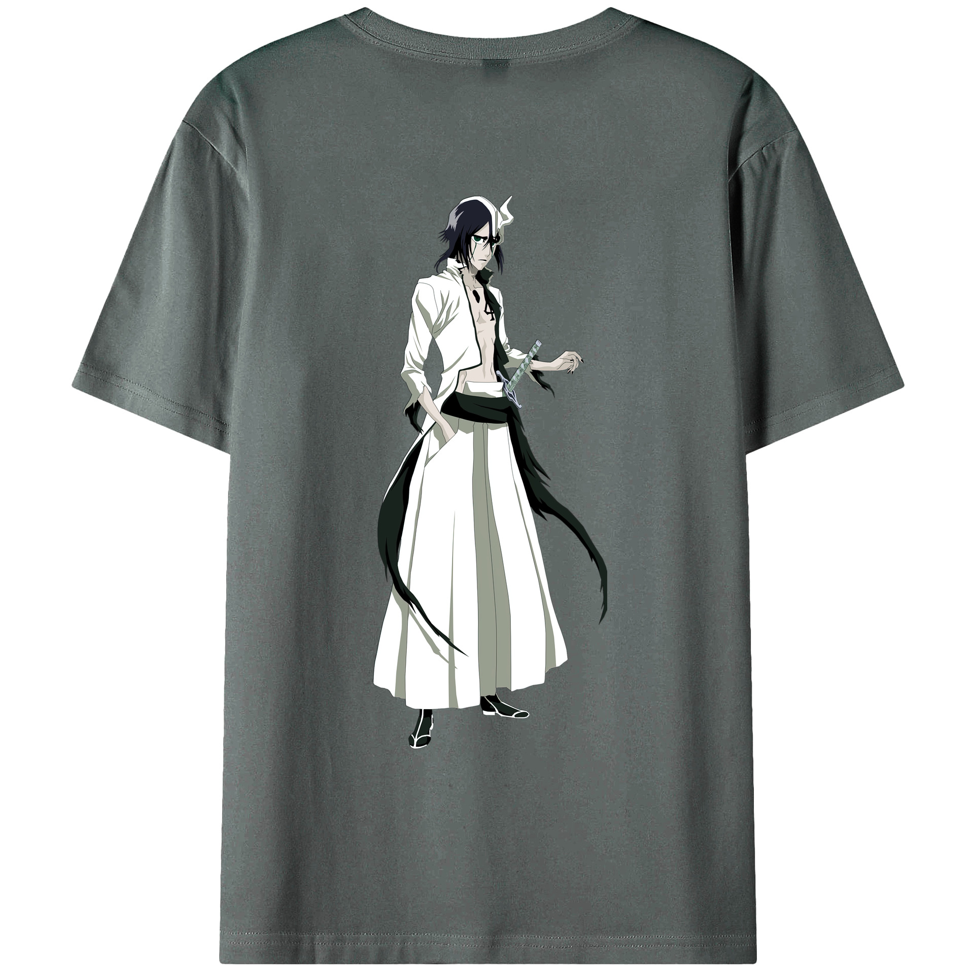 （画像用） ブリーチ ウルキオラ·シファー BLEACH Ulquiorra cifer 綿100％ メンズ半袖Tシャツ（バックプリント） 通気性